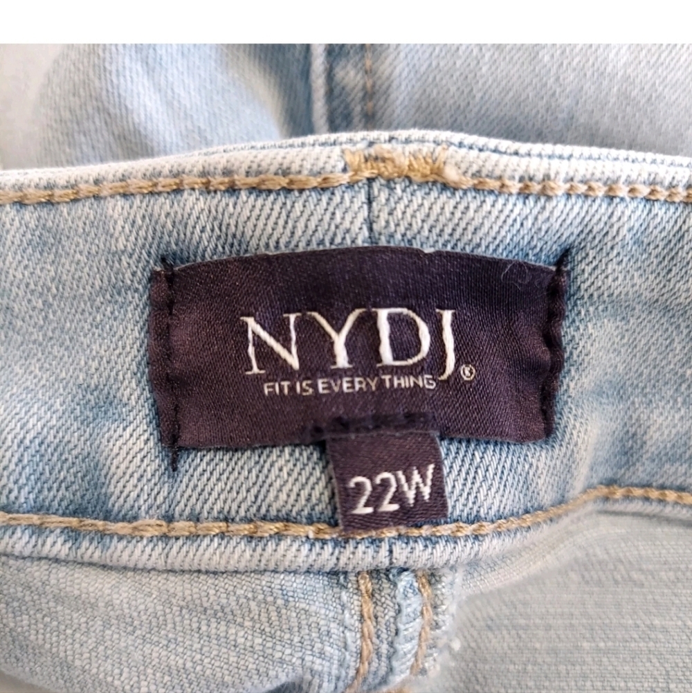 NYDJ Womens Jeans Size 22W Oceanfront Blue Marilyn Straight Release Hem New - Picture 6 of 9
